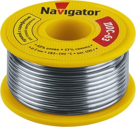 Припой Navigator 93 787 NEM-Pos05-63K-2-K100 (ПОС-63, катушка, 2 мм, 100 гр)