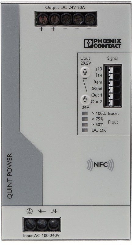2904602, (QUINT4-PS/1AC/24DC/20) Источник питания, 24V, 20A, 480W