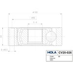 CV20026, ШРУС ВНУТРЕННИЙ VW POLO SEDAN (MT5),TIGUAN (5N,AD1,BT1) 4MOTION,PASSAT ...