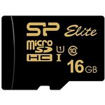 SP016GBSTHBU1V1GSP, Флеш карта microSD 16GB Silicon Power Elite Gold microSDHC ...