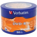 Диск DVD-R Verbatim 4.7Gb 16x AZO (50шт) (43731)