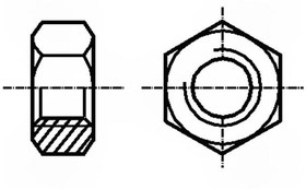 Фото 1/2 B1.4/BN109, Гайка, шестигранная, M1,4, 0,3, сталь, Покрытие: цинк, H: 1,2мм, 3мм