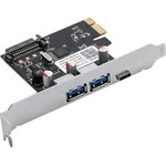 Контроллер PCI-E, ORICO USB 3.0x2 + Type-C черный (ORICO-PNU-2A1C-BK-BP)