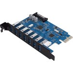 Контроллер PCI-E на 7xUSB-A 3.0 Orico PVU3-7U, черный (ORICO-PVU3-7U)