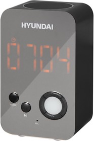 Фото 1/2 Радиобудильник Hyundai H-RCL300 черный LCD подсв:оранжевая часы:цифровые FM