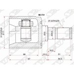 MI-731, Шрус внутренний HYUNDAI ACCENT 99-05/GETZ 02-11