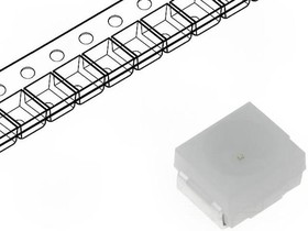 Фото 1/3 KA-3528SURS, Светодиод smd 3.5х2.8 красный 645нм лента на катушке