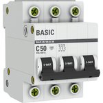 EKF mcb4729-3-50C Автоматический выключатель 3P 50А (C) 4,5кА ВА 47-29 EKF Basic