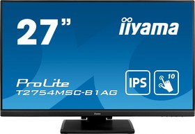 Фото 1/10 LCD Iiyama 27'' T2754MSC-B1AG {IPS 1920х1080 TOUCH 300cd 178/178 1000:1 4ms D-sub DVI HDMI USB-Hub Height Tilt Speakers Webcam}
