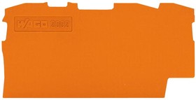 Фото 1/4 2002-1392, Торцевая крышка, для использования с клеммными колодками 2001-1301 и 2002-1301, оранжевая