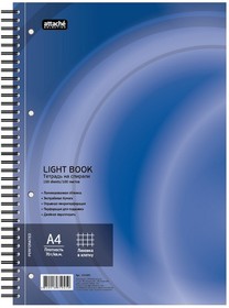 Фото 1/3 Бизнес-тетрадь 100л,кл,А4,LightBook, спираль,обл.синий,блок белый 70г/м