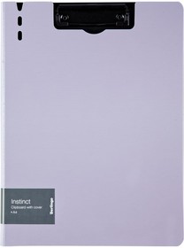 Папка-планшет с зажимом Instinct A4, пластик полифом, лаванда/черный PPf_93203