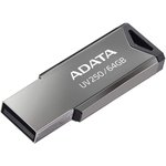 Флеш Диск A-Data 64Gb UV250 AUV250-64G-RBK USB2.0 серебристый