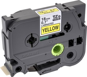 Фото 1/10 TZe-641, Black on Yellow Label Printer Tape, 8 m Length, 18 mm Width