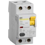 Выключатель дифференциального тока (УЗО) 2п 40А 30мА тип AC ВД1-63 IEK ...