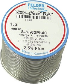Фото 1/2 18.601.54037, Wire, 1.5mm Lead solder, 183°C Melting Point