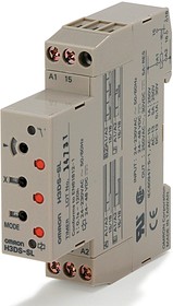 Фото 1/3 H3DS-SL AC/DC, H3DS Series DIN Rail Mount Timer Relay, 24 → 230 V ac, 24 → 48V dc, 1-Contact, 0.1 s → 120h