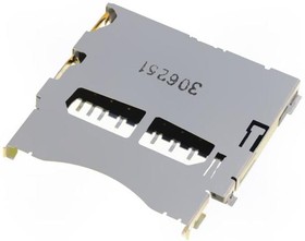 Фото 1/5 503500-0991, 503500 9 Way Right Angle Push/Push SD Card Memory Card Connector With Push In Termination