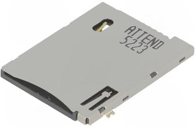 Фото 1/3 115A-ADA0-R02, SIM Card Socket , Push-Push Type, 6+2 Pin, 10u, w/switch, катушка / 115A-ADA0-R02