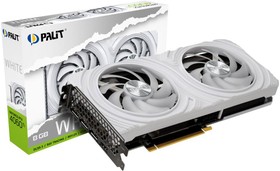 Фото 1/10 Видеокарта Palit NVIDIA GeForce RTX 4060TI RTX4060TI DUAL WHITE 8ГБ Dual, GDDR6, Ret [ne6406t019p1-1048l]