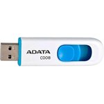 USB накопитель ADATA C008 AC008-16G-RWE USB 2.0, 16GB White/Blue, RTL (609642)