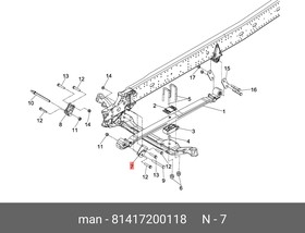 81417200118, Кронштейн крепления передней рессоры