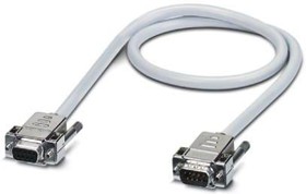 Фото 1/2 2299990, Assembled shielded round cable; connection 1: D-SUB socket strip (1x 9-position); connection 2: D-SUB pin strip ( ...
