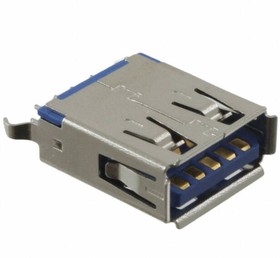1003-001-0100180, Conn USB 3.0 Type A SKT 9 POS 2mm/2.5mm Solder ST Thru-Hole 9 Terminal 1 Port