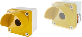 Корпус КП101 c козырьком для кнопок, 1 место, ABS желтый, IP66 TDM