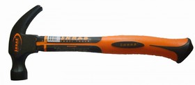 Молоток-гвоздодер с фибергласовой ручкой оранжевый 450г 20068