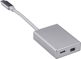 Фото 1/2 Адаптер Buro BHP miniDisplayPort (f)-USB Type-C (m) 0.1м серебристый