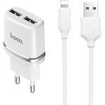 Зарядное устройство HOCO C12 Smart 2xUSB, 2.4А + USB кабель Lightning 8-pin ...