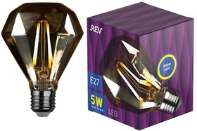 Лампа светодиодная VINTAGE GOLD Filament колба "Бриллиант" E27 5Вт 2200К теплый свет REV 32450 8