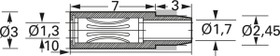 3 mm socket, solder connection, 1.3 mm, 41.0071