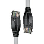 4PH-50811, 4ПХ Патч-корд прямой 5.0m UTP кат.5e, серый, черные коннекторы ...