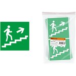 Знак "Направление к эвакуационному выходу (по лестнице направо вверх)" 150х150мм TDM