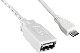 Фото 1/2 3021070-005M, USB Cables / IEEE 1394 Cables USB 2.0 F TO M STRAT 0.5M CORD WHITE