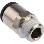 3175 10 13, LF3000 Series Straight Threaded Adaptor, R 1/4 Male to Push In 10 ...