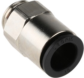 Фото 1/4 3101 10 13, LF3000 Series Straight Threaded Adaptor, G 1/4 Male to Push In 10 mm, Threaded-to-Tube Connection Style