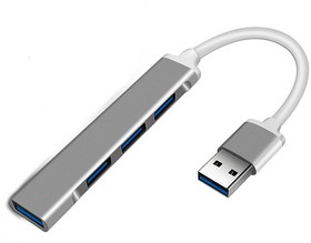 Фото 1/3 ORIENT CU-322, USB 3.0 (USB 3.1 Gen1)/USB 2.0 HUB 4 порта: 1xUSB3.0+3xUSB2.0, USB штекер тип А, алюминиевый корпус, серебристый (31234)