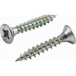 Саморез универсальный 4x25 белый, потайная голова, цинк, уп. 25 шт. 403025218120