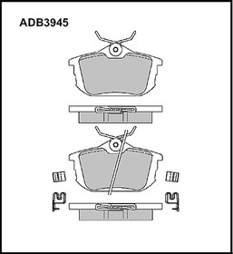 ADB3945, Колодки тормозные дисковые | зад |