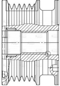 Фото 1/3 SGP2101, Шкив с обгонной муфтой генер. для а/м Opel Astra H (04-) 1.6i/1.8i (SGP 2101)