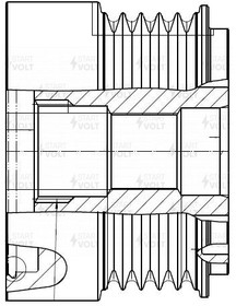 Фото 1/2 SGP2103, Шкив с обгонной муфтой генер. для а/м Opel Astra G (98-) 1.6i/Zafira A (00-) 1.8i (SGP 2103)