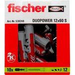 538248, Пластиковый анкер; with screw; 12x60; DUOPOWER; 10pcs; 12мм