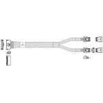 Кабель JPC P7332DN10800-1 Cable MCIO x8 74P (прямой Straight Type) -TO- 2x Slimline SAS x4 38P (SFF8654, прямой Straight Type) , 85 Ohm