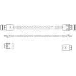 Кабель JPC P47SSDN01000-2 Cable OCuLink x4 42P (прямой Straight Type) -TO- OCuLink x4 42P (прямой Straight Type) , 85 Ohm, L:100cm