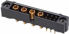M80-5T10605M1- 04-331-00-000, Power to the Board 6 SIG + 4 PWR MALE VERT PC TAIL GOLD