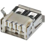 KUSBX-SMT-AS1N-W, USB Connectors A TYPE SMT RECPT WHITE