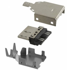 1003-026-22300, Conn Micro USB 3.0 Type B PL 5/5 POS Solder ST Cable Mount 10 Terminal 2 Port